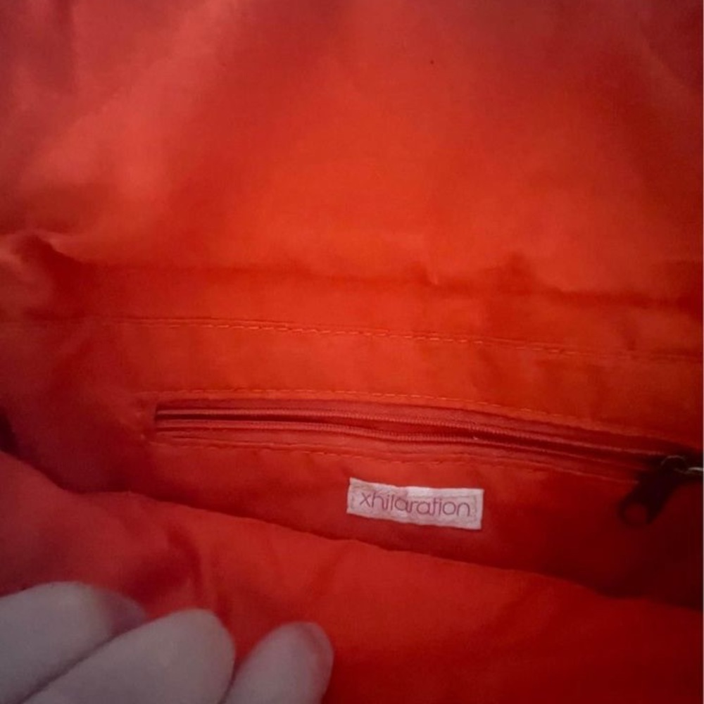 Xhilaration Orange Faux-Leather Clutch